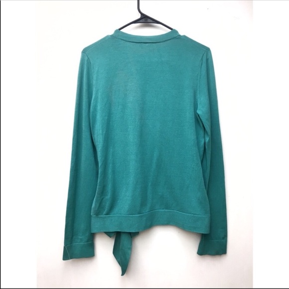SALE! Ann Taylor teal faux wrap blouse - Picture 4 of 5